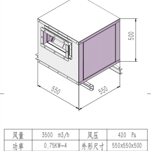 風(fēng)量3500m3/0.75kw/380v KTGF2.5M