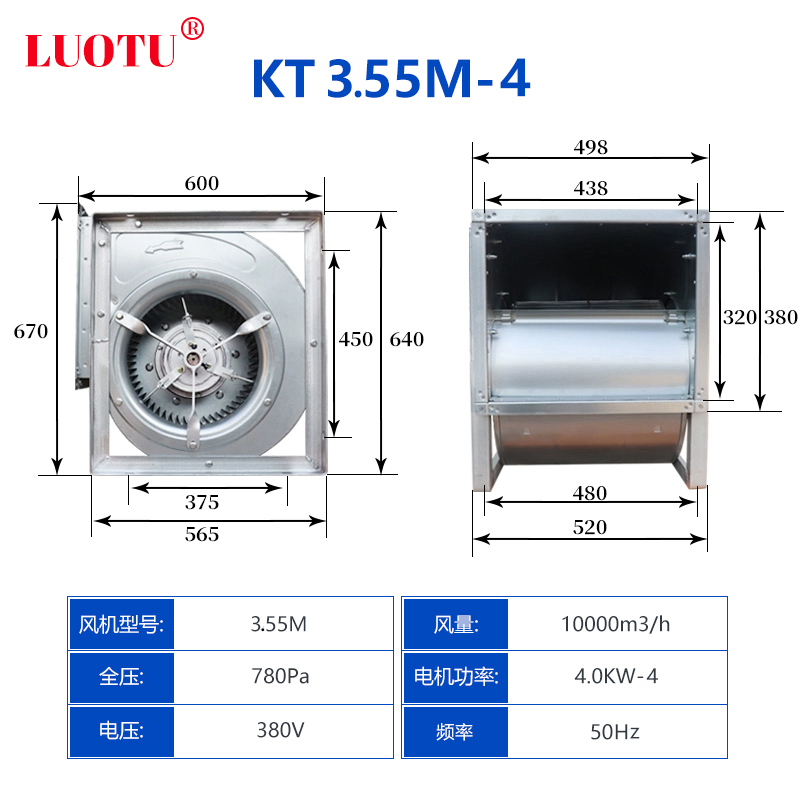 型號3.55L-4/風量13000m3/380v/4kw